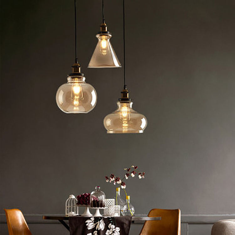 Nordic Retro Minimalist Glass Dining Room Chandelier