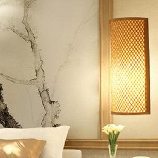 Bamboo bedroom wall lamp
