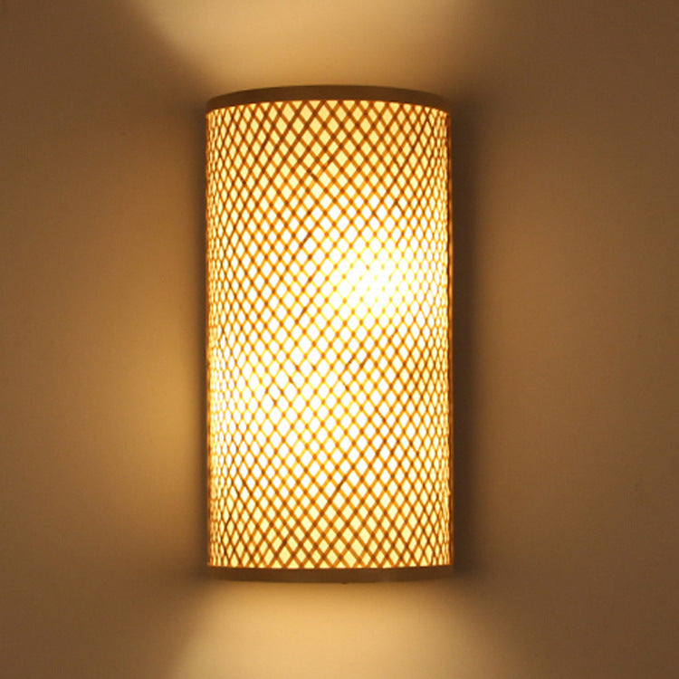 Bamboo bedroom wall lamp