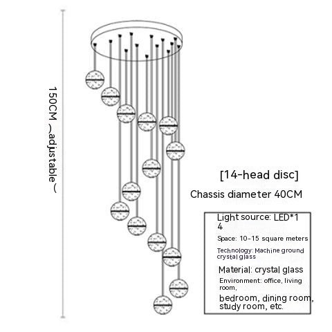 Meteor Shower Crystal Bubble Chandelier Villa Stair