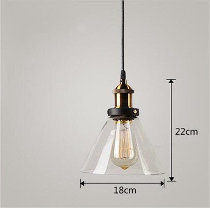 Nordic Industrial Home Bedroom Glass Chandelier