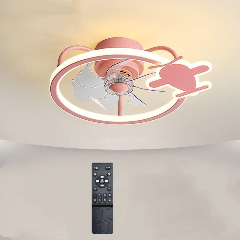 Children's Ceiling Mounted Bedroom Fan Lamp