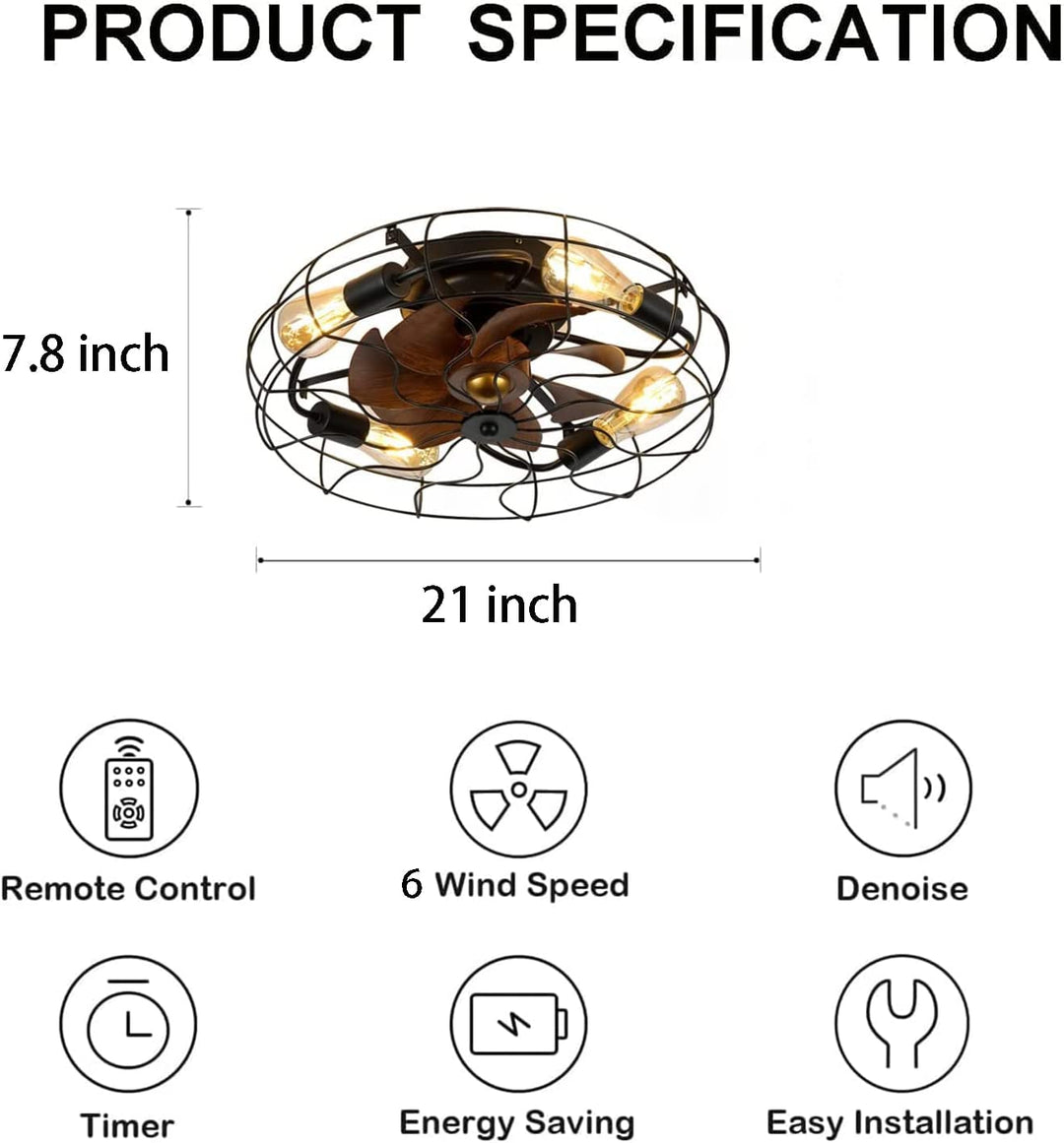 Vintage Inspired Edison Ceiling Fan