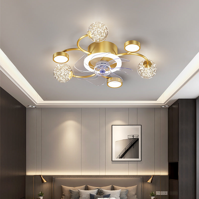 Modern Smart Bedroom Ceiling Fan Lamp