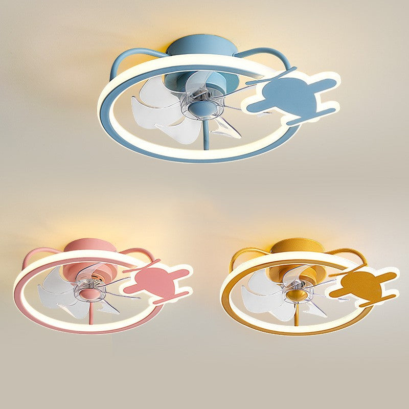 Children's Ceiling Mounted Bedroom Fan Lamp