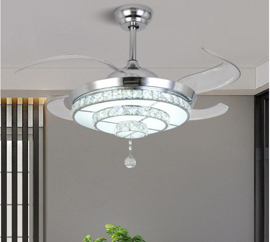 Luxury Crystal Invisible Ceiling Fan Lamp