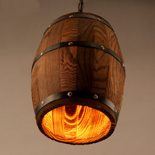 Creative personality wine barrel wooden chandeliers