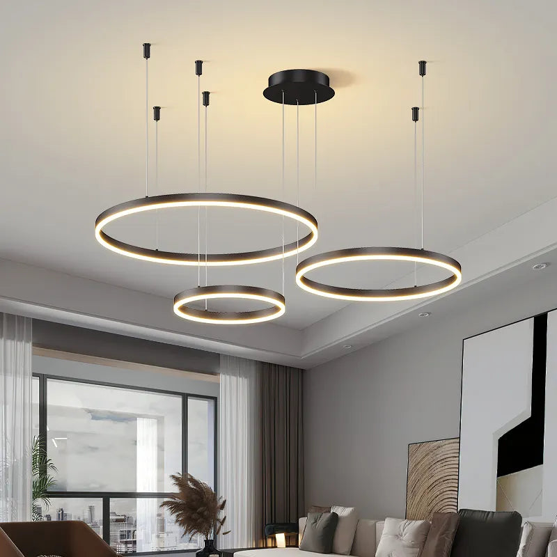 Modern Led Ceiling Chandelier Circular Ring Chandelier Living Bedroom Dining Room Lighting Home Indoor Lighting Decor Chandelier