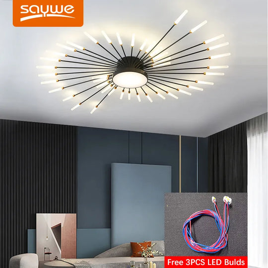 LED Chandeliers Lighting for Living Room Ceiling Lights Creative Nordic Led Fireworks Lights Atmosphere Bedroom Dining Room Lamp