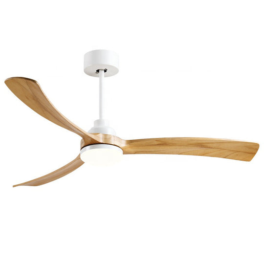 Whimsical Wooden Ceiling Fan with Color-Changing LED Lamp
