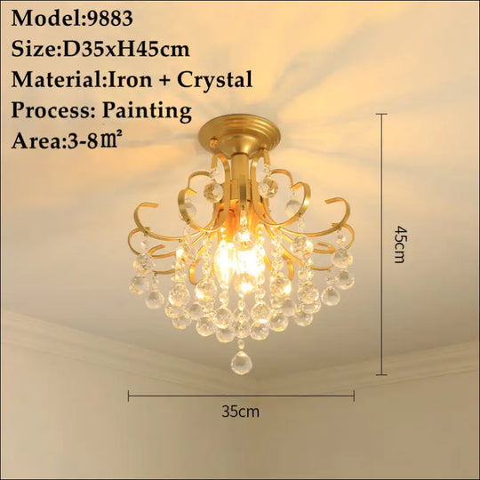 Petite Bronze Iron and Crystal Chandelier - Nine Elegant Designs