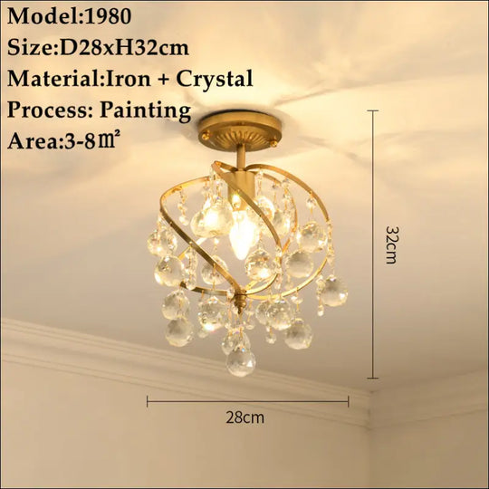 Petite Bronze Iron and Crystal Chandelier - Nine Elegant Designs