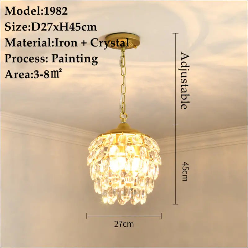 Petite Bronze Iron and Crystal Chandelier - Nine Elegant Designs