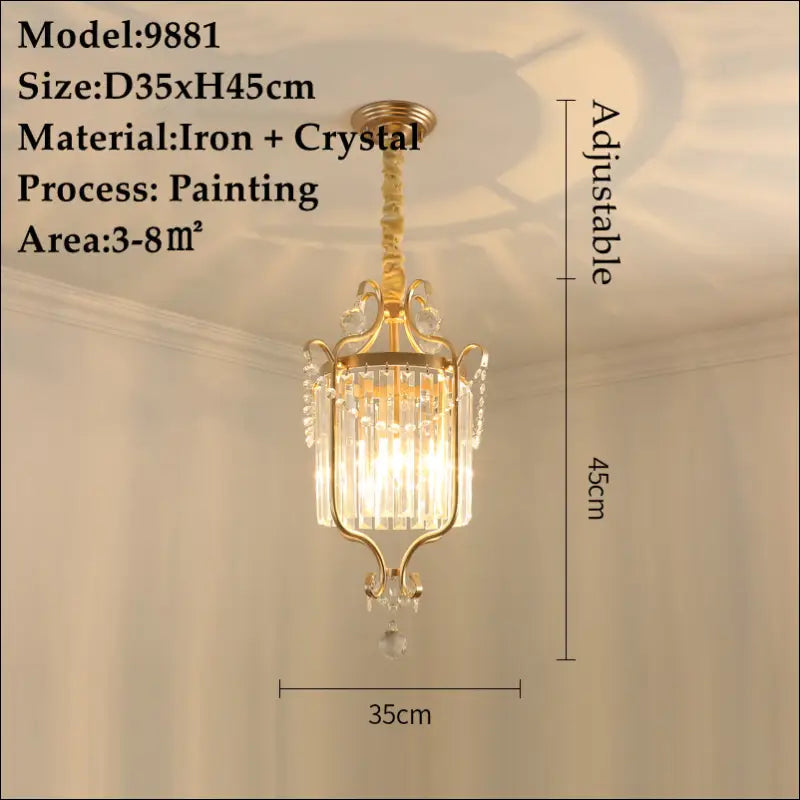 Petite Bronze Iron and Crystal Chandelier - Nine Elegant Designs