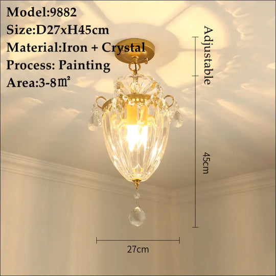 Petite Bronze Iron and Crystal Chandelier - Nine Elegant Designs