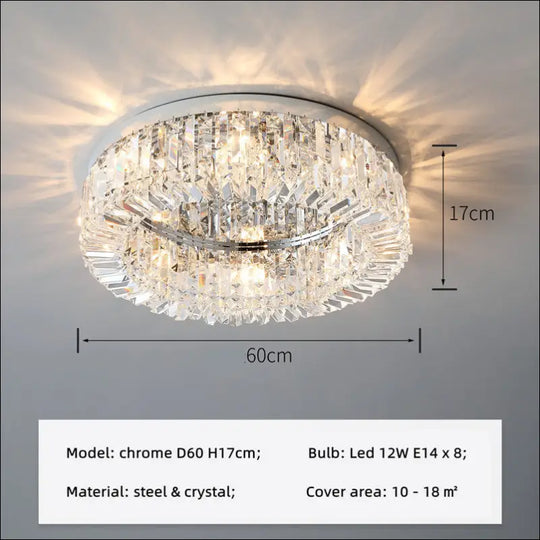 Bedroom Room Led Ceiling Lamp Simple Nordic Modern Crystal