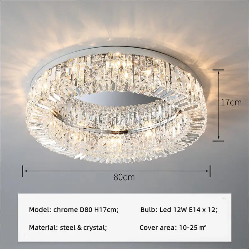 Bedroom Room Led Ceiling Lamp Simple Nordic Modern Crystal