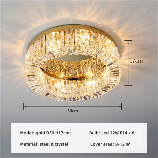 Bedroom Room Led Ceiling Lamp Simple Nordic Modern Crystal