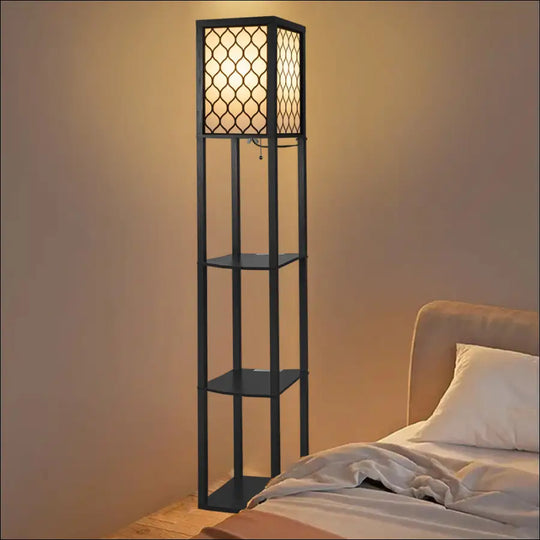 Bookshelf And Storage Shelf Floor Lamp