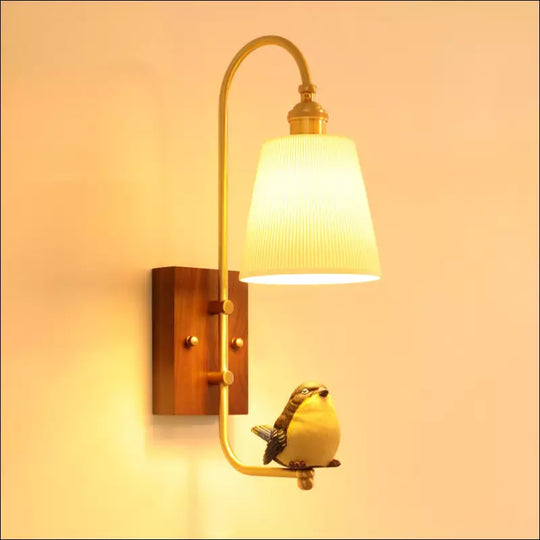 Copper Walnut Angel Resin Led Wall Lamp