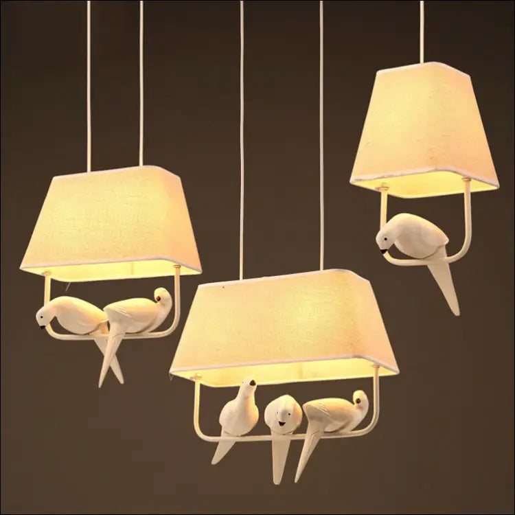 Creative Nordic Simple Bird Decorative Fabric Chandelier