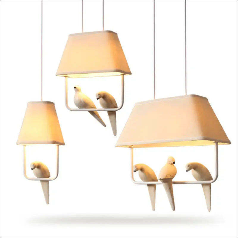 Creative Nordic Simple Bird Decorative Fabric Chandelier