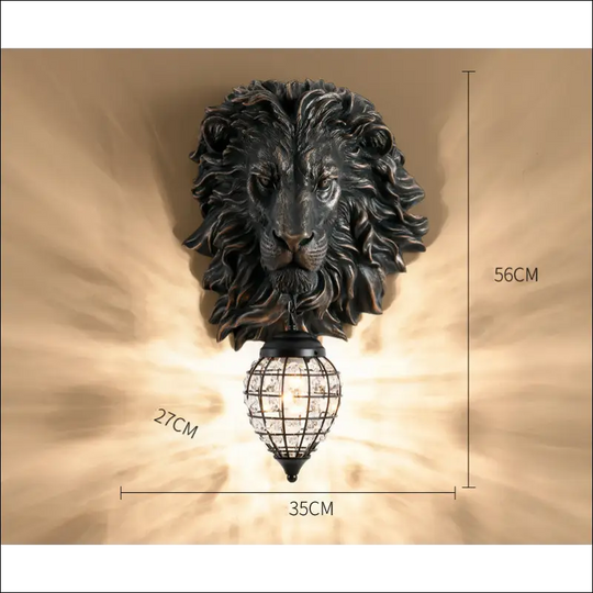 Creative Resin Lion Head Wall Lamp Decoration