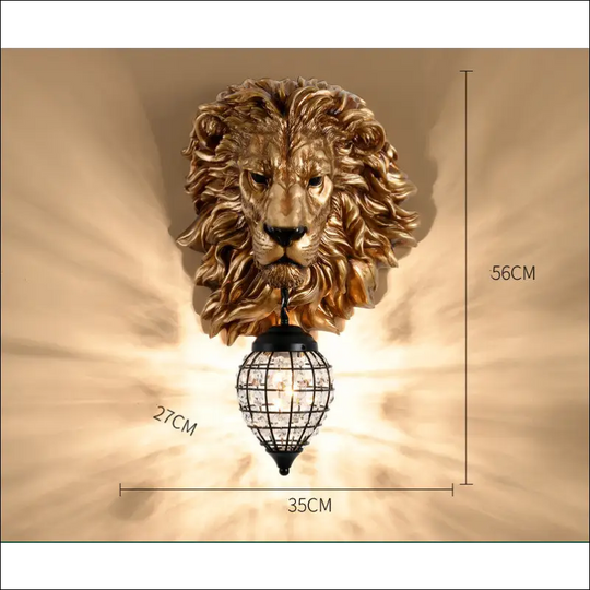 Creative Resin Lion Head Wall Lamp Decoration