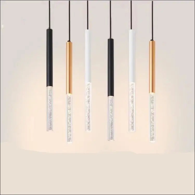 Cylindrical Long Tube Chandelier With Bubble LED