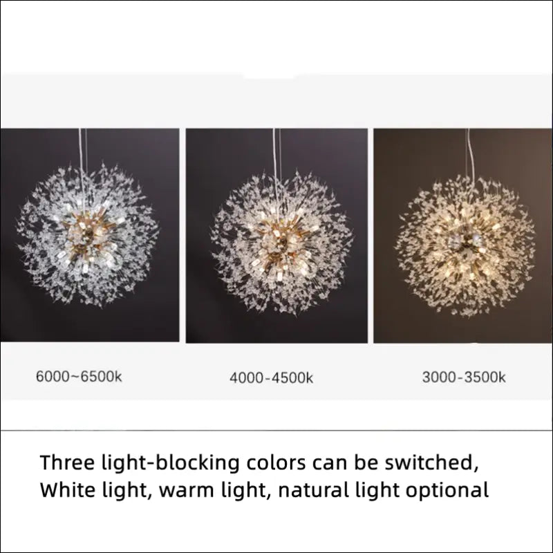 Dandelion Crystal Chandelier Restaurant Bedroom Clothing Shop Lighting