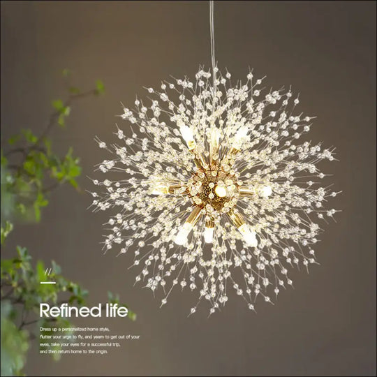 Dandelion Crystal Chandelier Restaurant Bedroom Clothing Shop Lighting