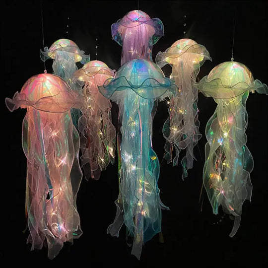 The Girl's Room Is Decorated With Jellyfish Lamps