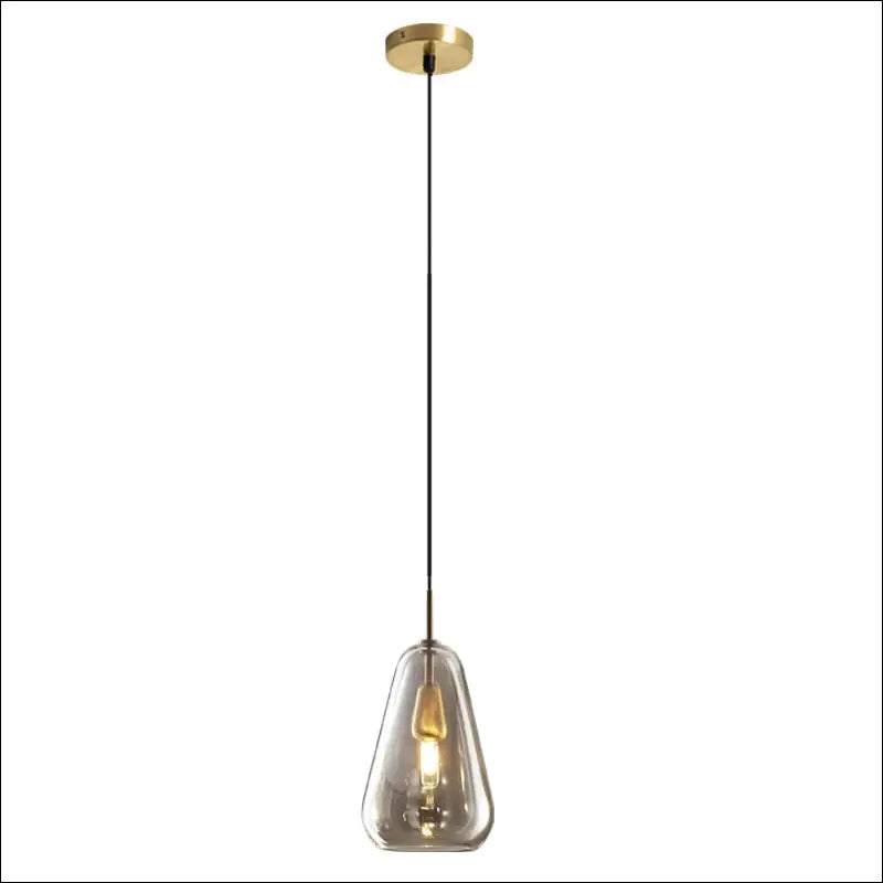 Long Line All Copper Ceiling Single Head Light Luxury Glass Art