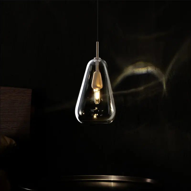 Long Line All Copper Ceiling Single Head Light Luxury Glass Art