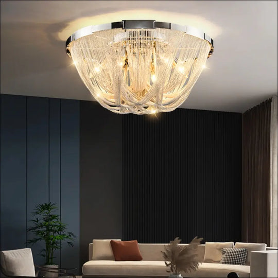 Modern Luxury Tassel Aluminum Chain Bedroom Lamp Nordic Creativity