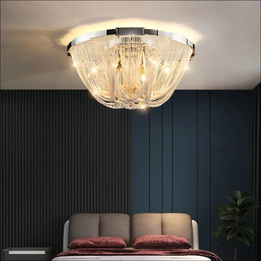 Modern Luxury Tassel Aluminum Chain Bedroom Lamp Nordic Creativity