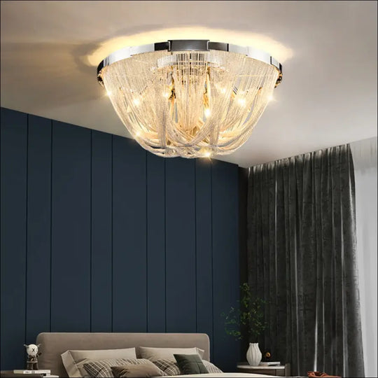 Modern Luxury Tassel Aluminum Chain Bedroom Lamp Nordic Creativity