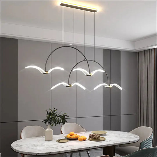 Modern Minimalist Bedroom Showroom Window Seagull Led Chandelier