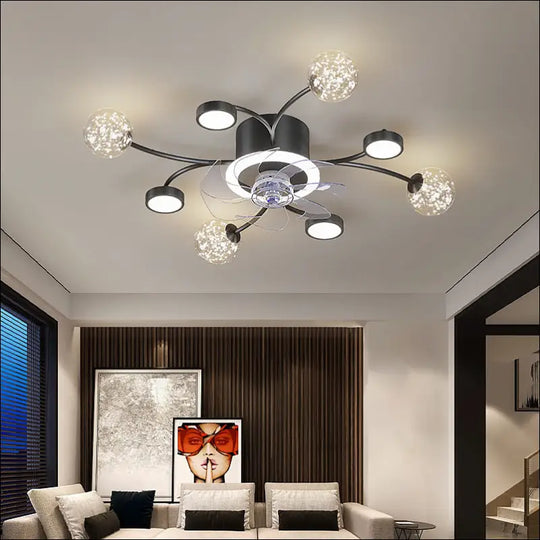 Modern Smart Bedroom Ceiling Fan Lamp