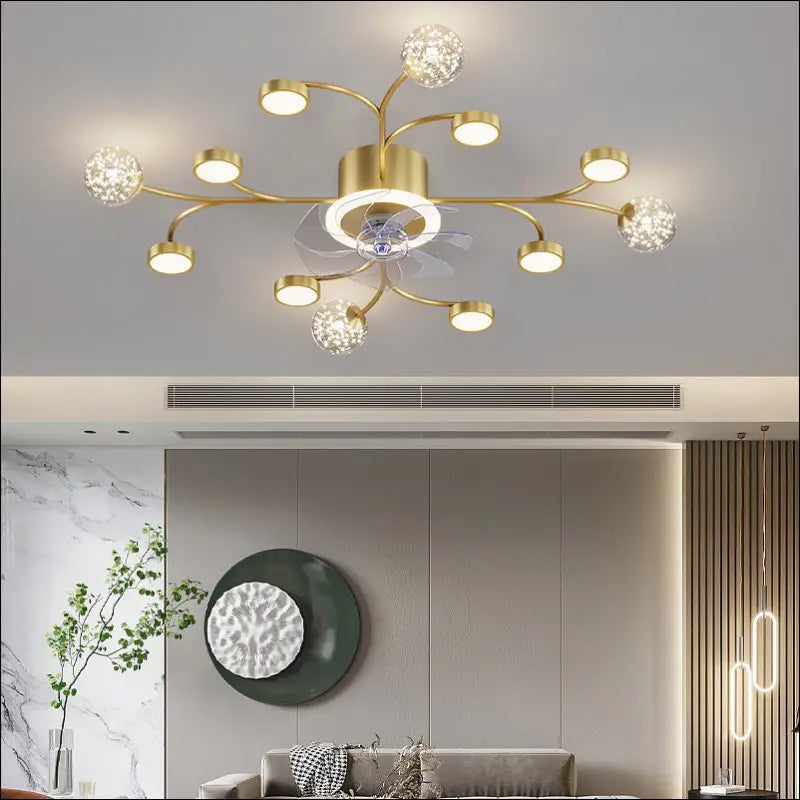 Modern Smart Bedroom Ceiling Fan Lamp