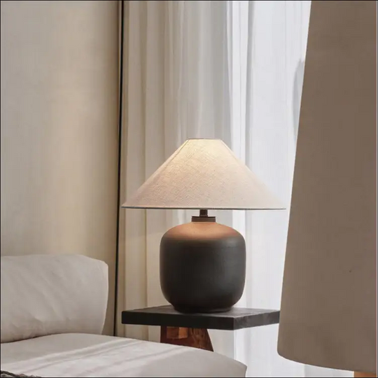 Retro Pottery Pot Ceramic Decorative Table Lamp