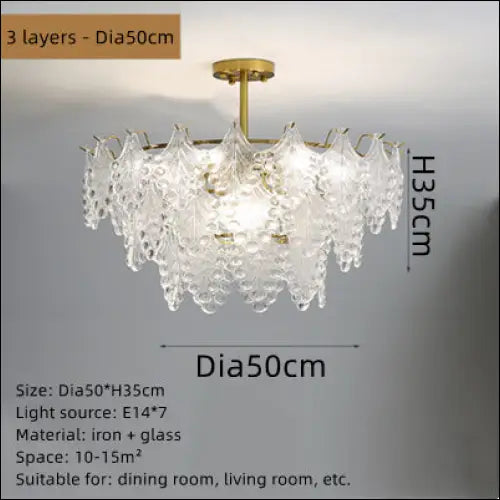 Simple Living Room Glass Chandelier