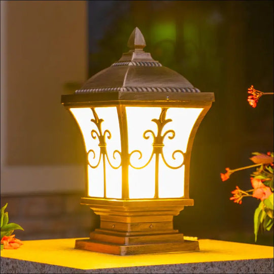 Solar Column Headlights Garden Wall Lights