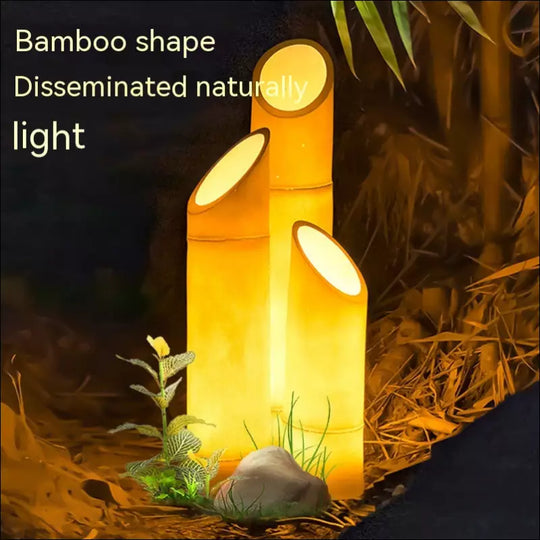 Solar outdoor waterproof simulation bamboo lamp garden