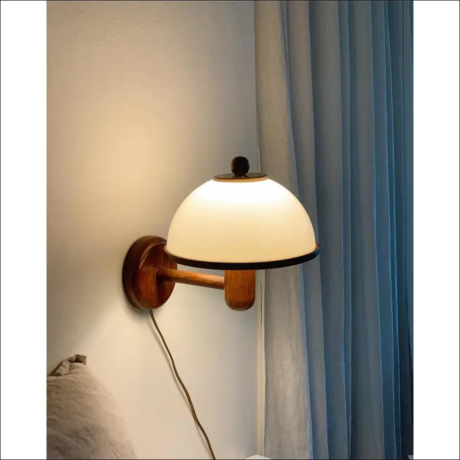 Solid Wood Wall Lamp Glass Bedroom Living Room Decoration