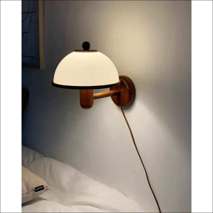 Solid Wood Wall Lamp Glass Bedroom Living Room Decoration