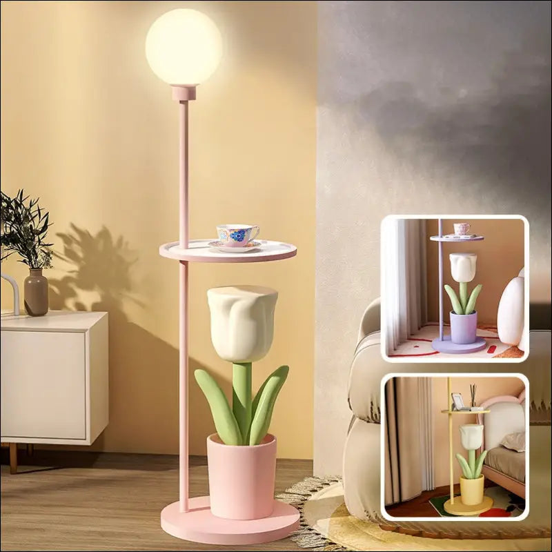 Tulip Floor Lamp Children's Bedroom Bedside Lamp Net Red Decoration Pieces