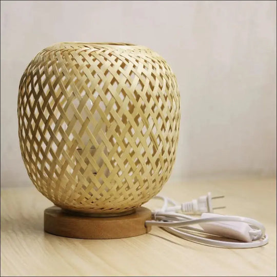 Ins Wind Warm Nordic Bamboo Strip Woven Simple Net Red Homestay Decorative Table Lamp