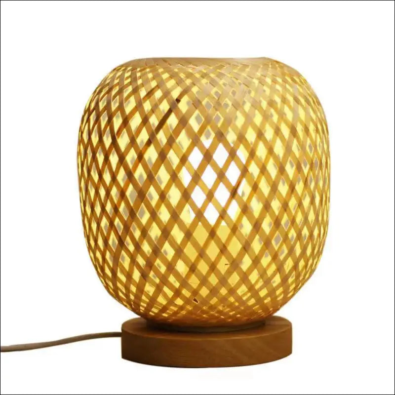 Ins Wind Warm Nordic Bamboo Strip Woven Simple Net Red Homestay Decorative Table Lamp